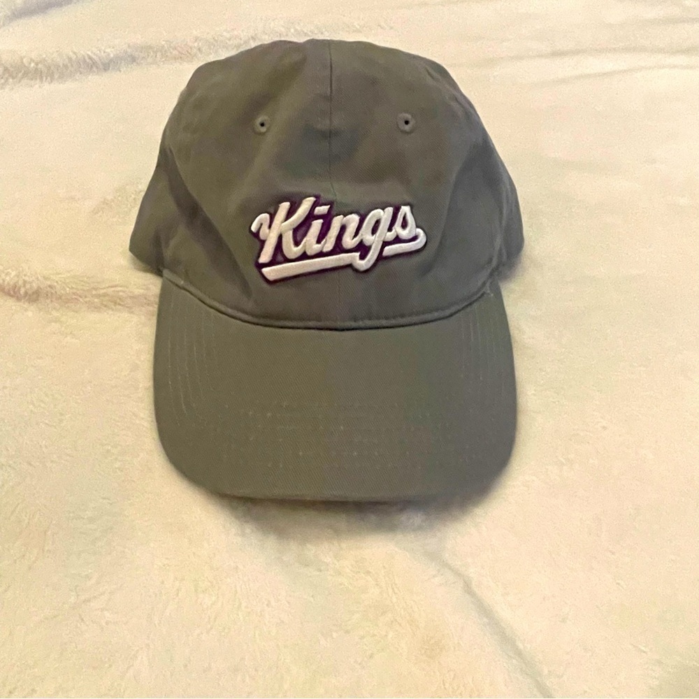 Sacramento Kings Basketball Unique Gray and Purple Cursive Adjustable Hat Unisex